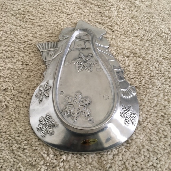 Matt Silver Festive Holiday Winter Snowman Trinket Dish - Picture 7 of 9